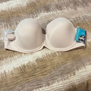 Vanity Fair Cream T-Shirt Strapless Bra with Molded Cups